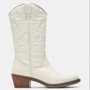 Steve Madden Hayward White Leather Boots